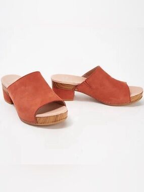 Dansko Women's Maci Slide Sandal Suede Coral EU 37 US 6.5-7